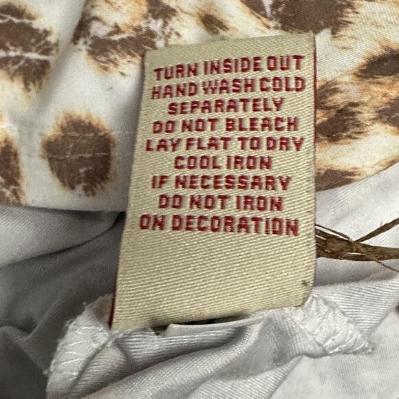 Reba Shirt Womens Large Leopard Print Embellished Western Boho Made in USA - Picture 9 of 12